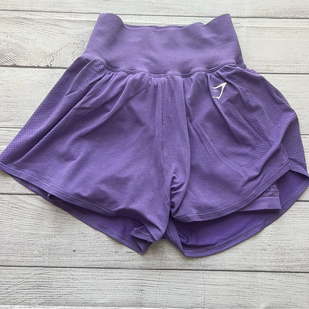 Gymshark Purple High-Waist Athletic Shorts